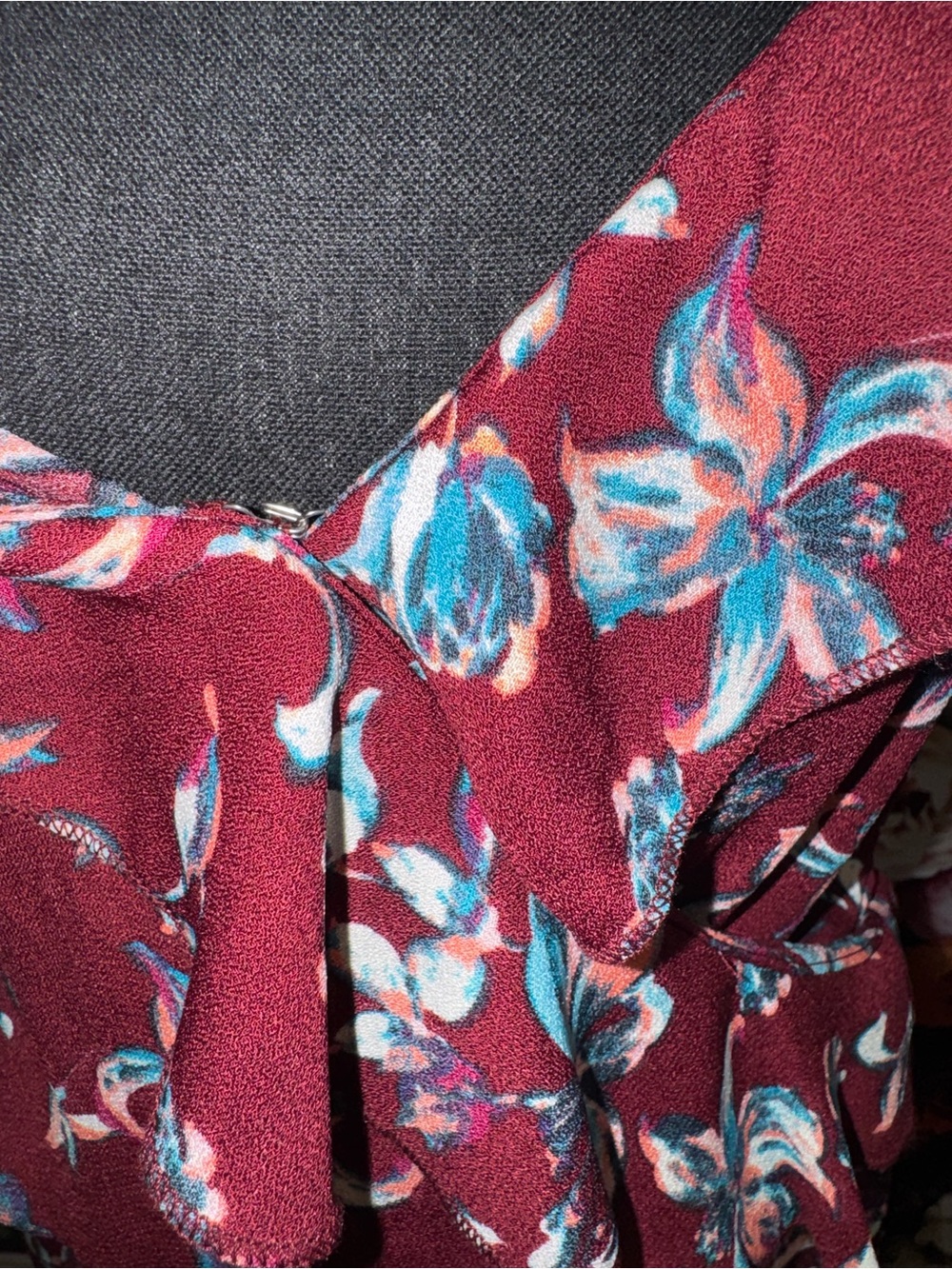 Blue Rain Women’s Burgundy Floral Spaghetti-Strap Romper, Small, BWT - Picture 12 of 15